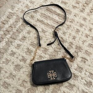 Tory Burch Black Crossbody Bag with Gold Accents